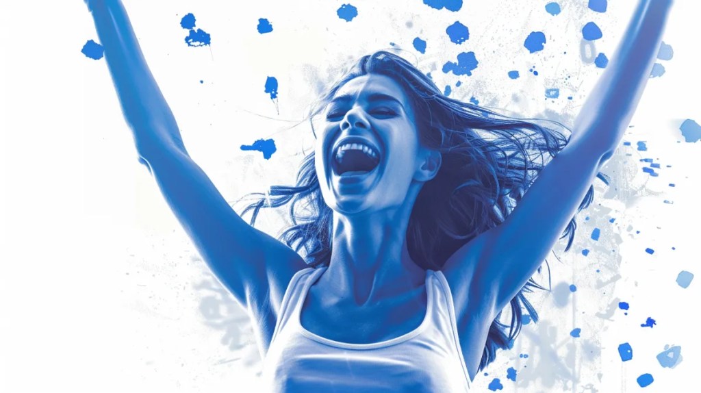 懸賞に当たって喜ぶ女性