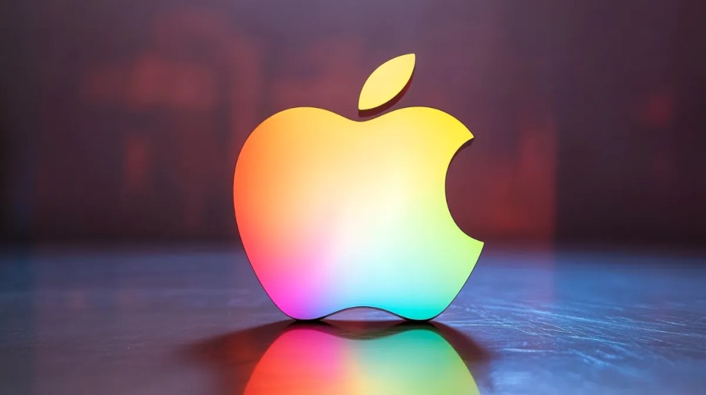 虹色に光るアップル製品