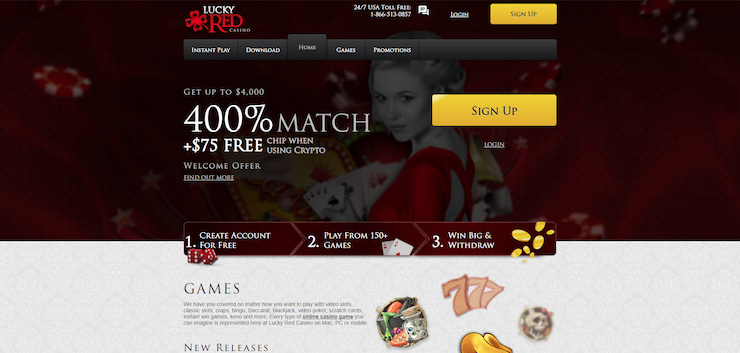 An image showing Lucky Red's homepage