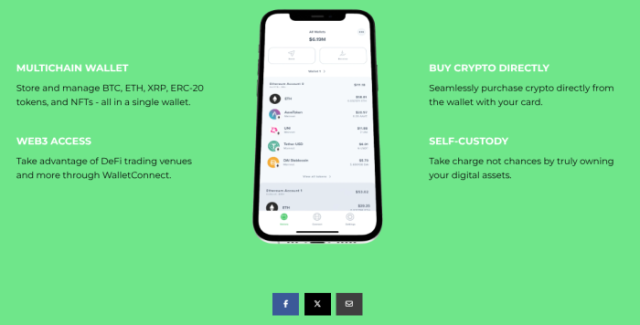 Uphold wallet feature information.