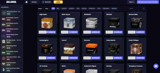 RillaBox Mystery box website