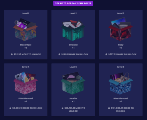 Free mystery boxes on JemLit