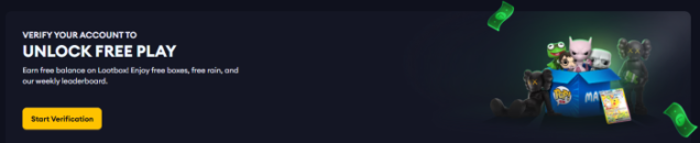 KYC is required to unlock free play on Lootbox