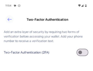 Security options in Best Wallet.
