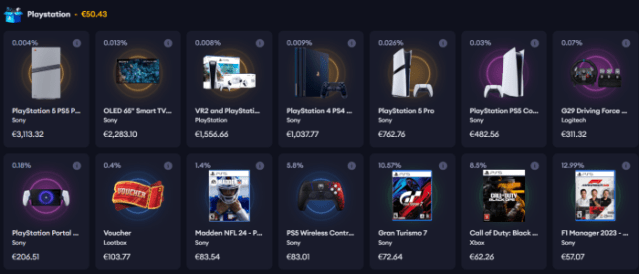 Lootbox odds transparency