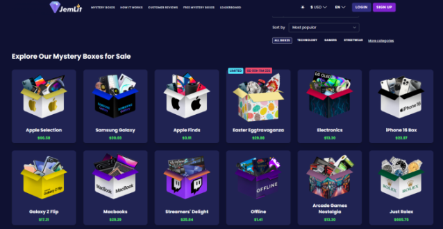 JemLit Mystery box site
