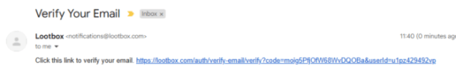 Verify your Lootbox account