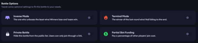 Lootbox case battle options