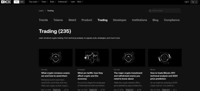 OKX Wallet learning suite. Source: OKX 