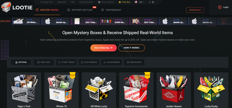 lootie.com mystery box