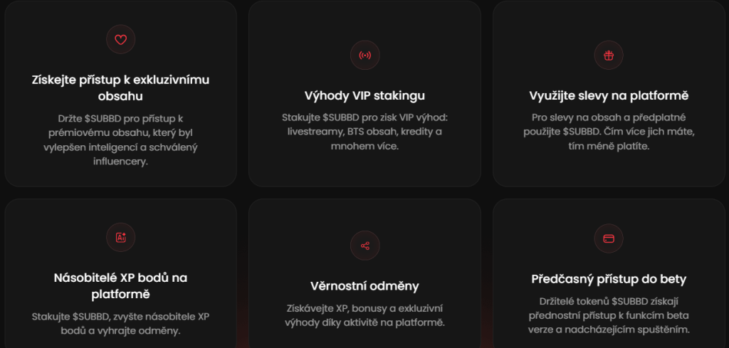 Výhody SUBBD tokenu