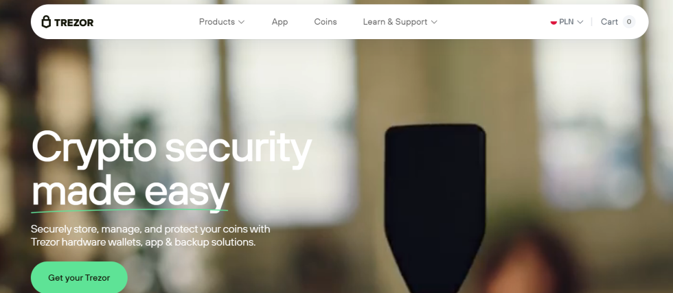fizyczny portfel kryptowalut trezor