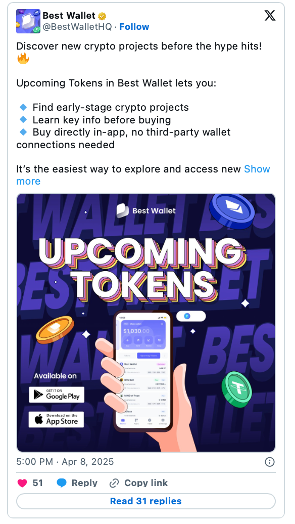 โอกาสการลงทุนในตลาดคริปโต? Best Wallet ระดมทุน $11.6 ล้าน เตรียมพาตลาดสู่รอบใหม่