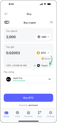 วิธีซื้อ Bitcoin บน Best Wallet 5