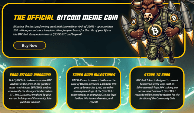 BTC Bull Token presale website