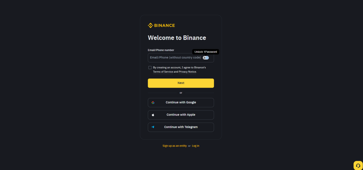 Binance Homepage