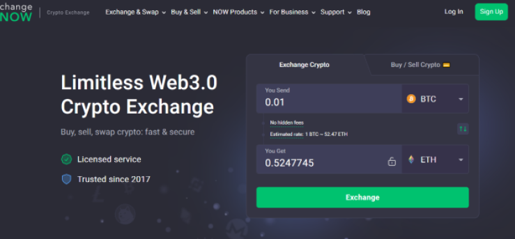 ChangeNOW - vienkārša un droša kriptovalūtu maiņa