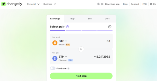 Changelly - vienkārši lietojama, anonīma platforma