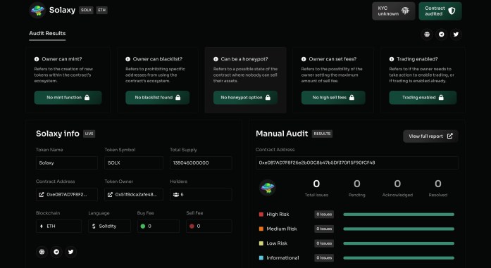 Apa itu Solaxy - Audit SOLX
