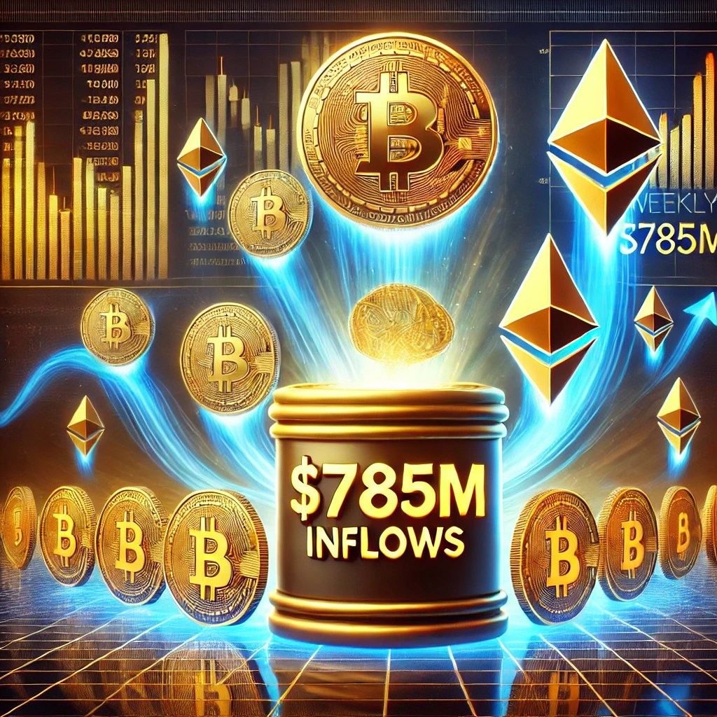 Weekly Crypto Fund Inflows Reach $785M, Led by Bitcoin and Ethereum