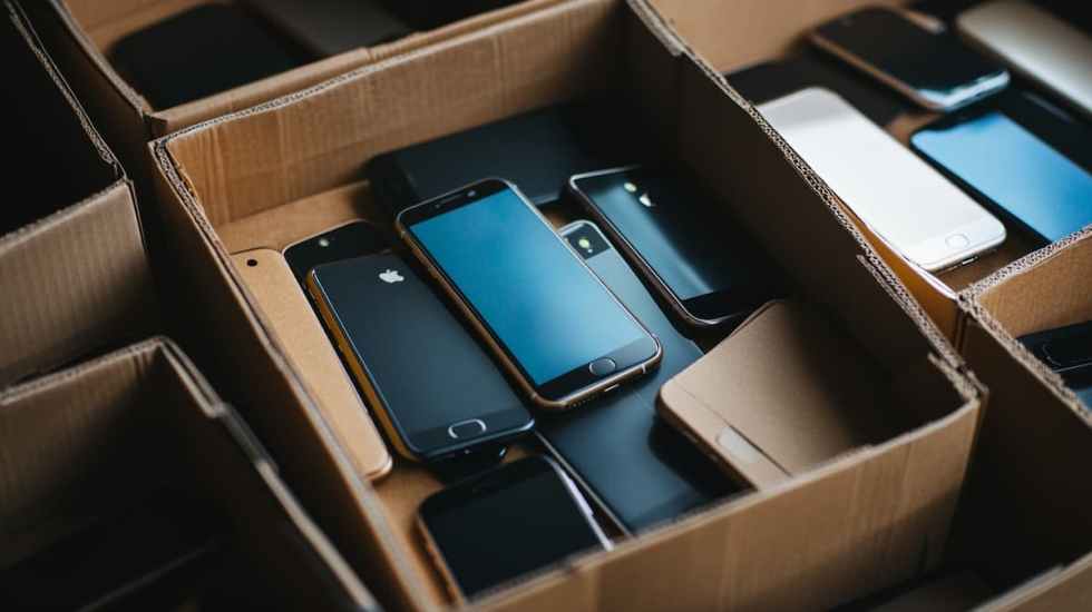 Mystery box z telefonami.