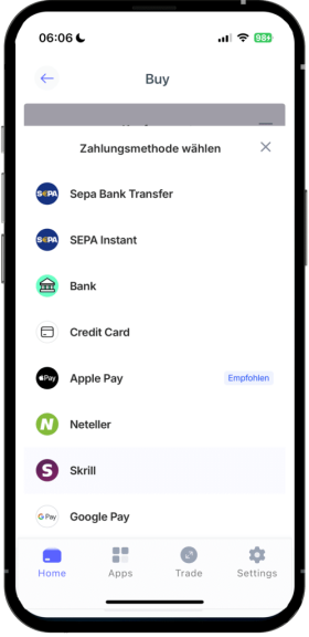 Naudas līdzekļu iemaksa Best Wallet, izmantojot fiat valūtu