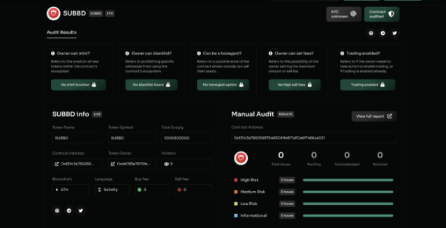 SUBBD Coinsult Audit