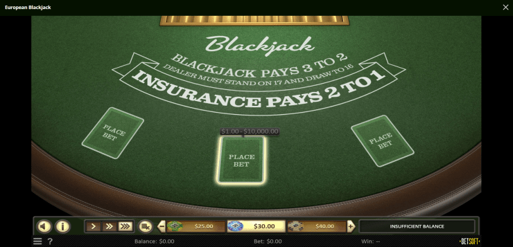 A preview of European Blackjack at Wild Casino