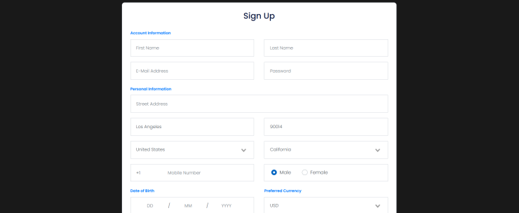 Raging Bull Slots sign up page