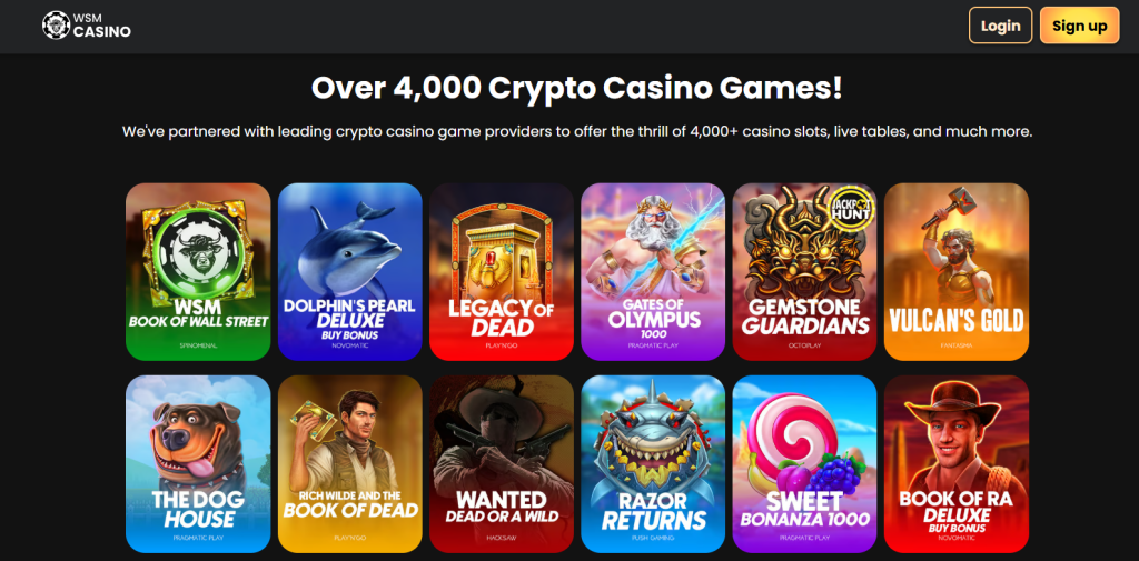 Nabídka her WSM casino - nové casino online.