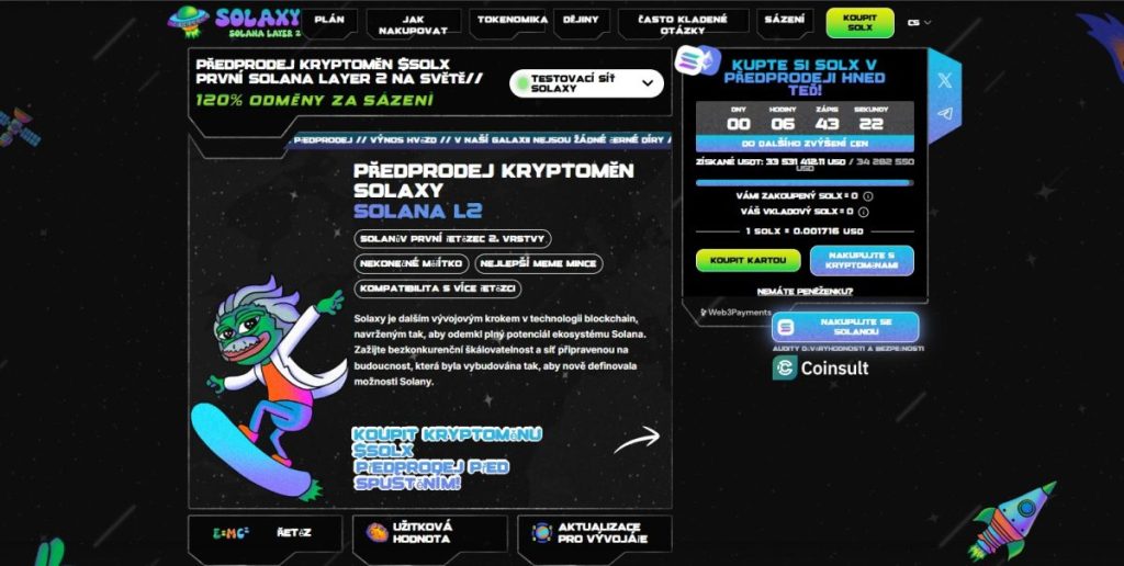 Solaxy ($SOLX) – Solana Speed. Přidejte se ke Galaxii, Leťte za Ziskem