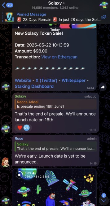 Apa itu Solaxy - Telegram SOLX
