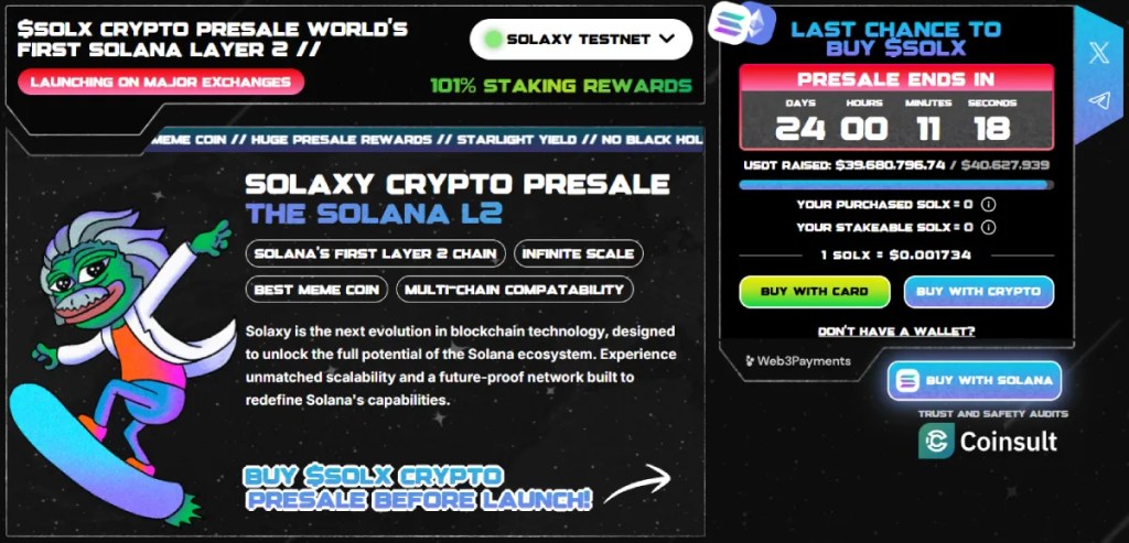 Solaxy (SOLX): Novi Lider u Layer 2 Rješenjima na Solani - novi 100x altcoin
