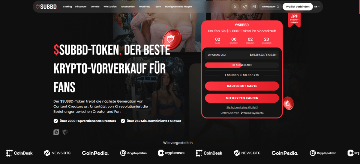 Subbd Token Homepage