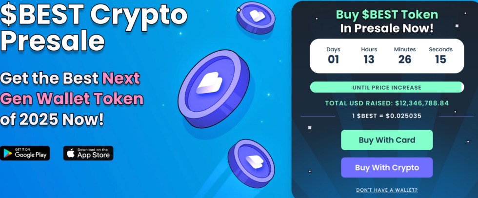 Best Wallet token presale widget 1000x Crypto