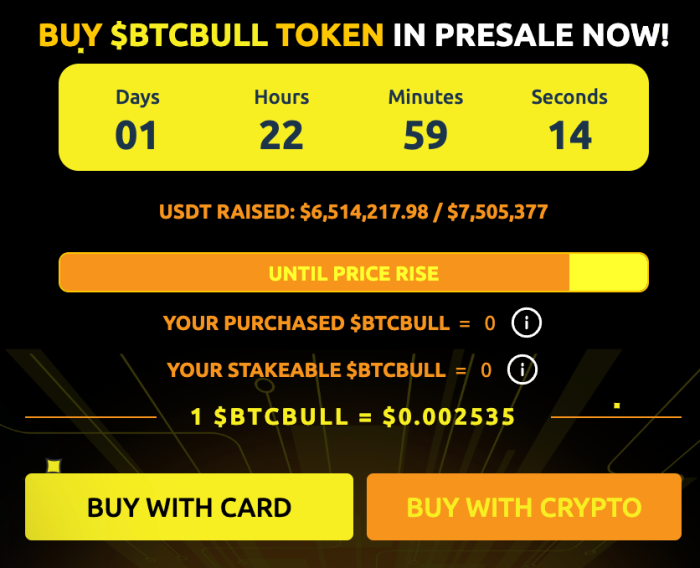 Buy $BTCBULL in presale