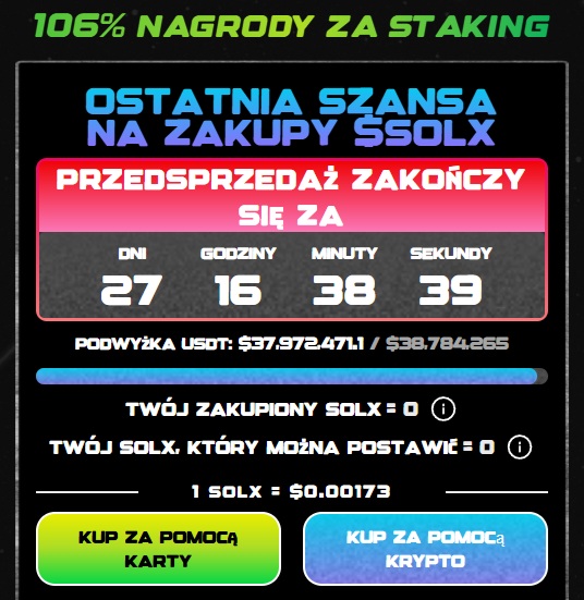 cena Solaxy kurs SOLX crypto presale price