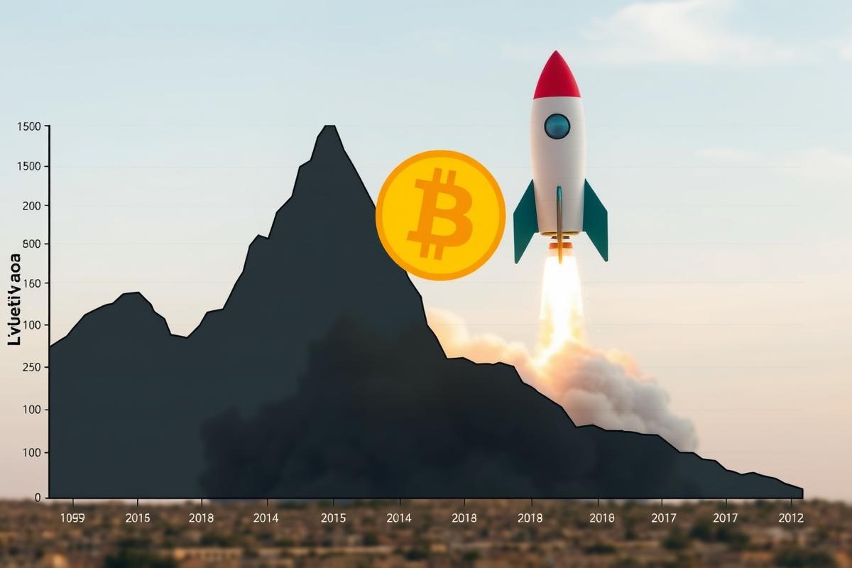 กราฟแสดงการขยายสภาพคล่องของ Bitcoin พร้อมจรวดที่พุ่งขึ้น สื่อถึงโอกาสในการ Breakout ของราคา BTC