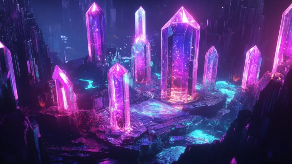 紫色の光沢のある鉱石