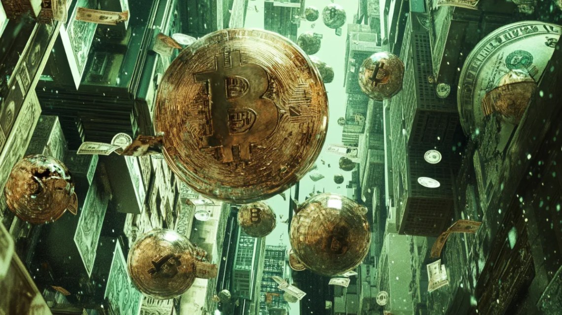 空から降ってくるビットコインとお金