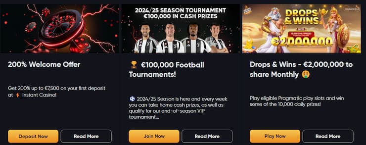 Bonusy na Instant casino