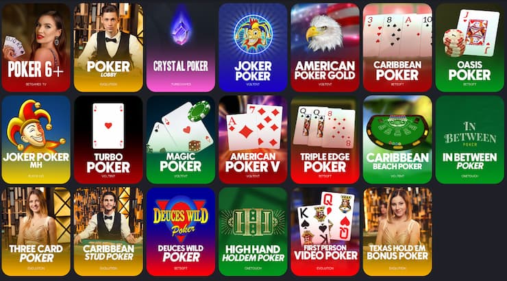 Nabídka pokeru na Instant casino