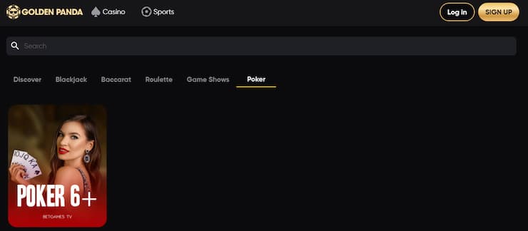 Live poker na Golden Panda