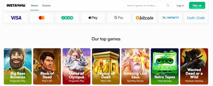 Ukázka Instant casina