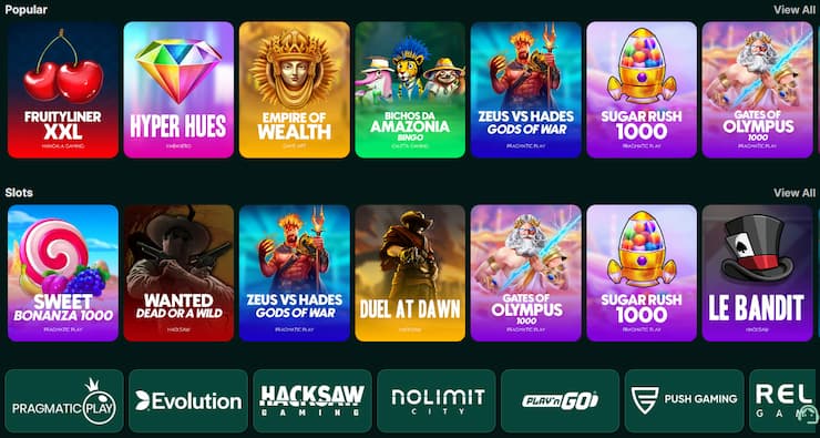 Nabídka her na TG.casino