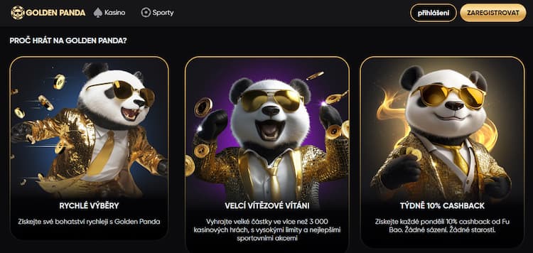 Golden Panda casino bonusy.