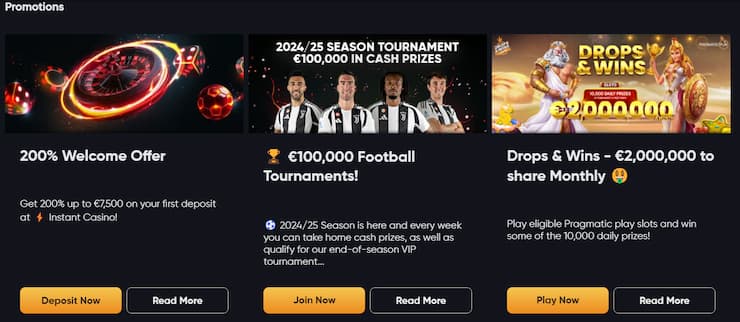 Free spiny na Instant casino