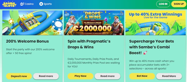 Free spiny na Samba Slots