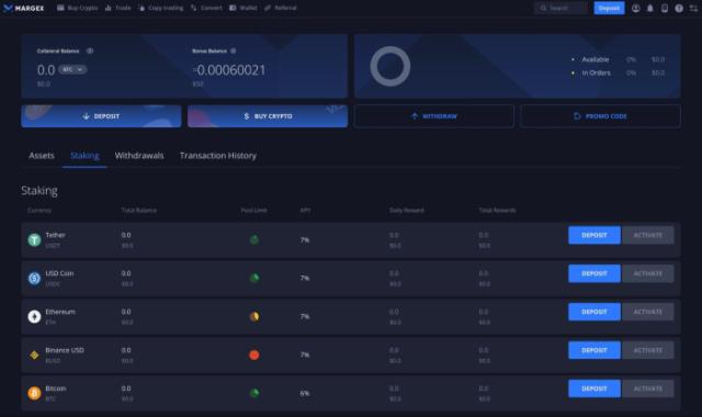 Use your Margex wallet to stake crypto
