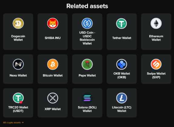 Zengo supported assets.